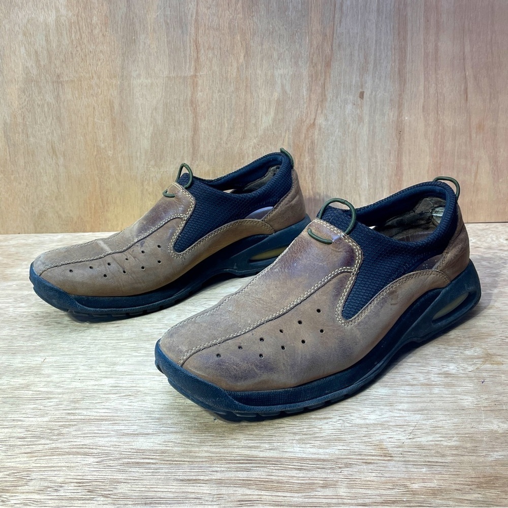 Cole Haan Slip On Leather Shoes Men’s 9.5M Brown Black Loafers Nike Air